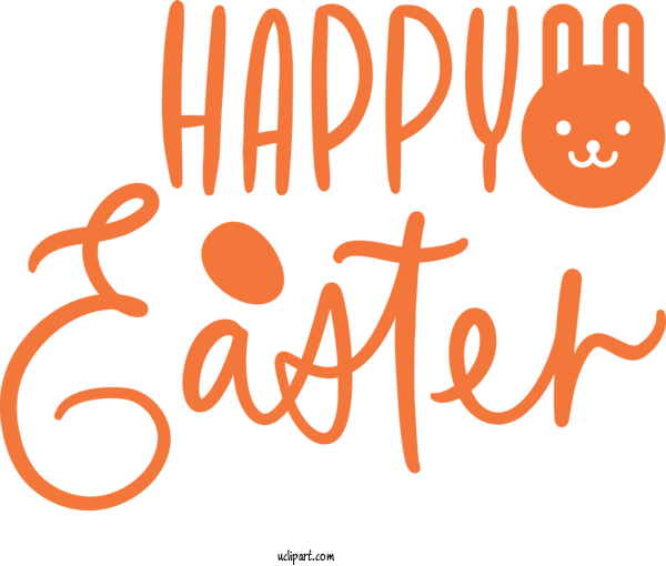 Free Holidays Text Font Orange For Easter Clipart Transparent Background