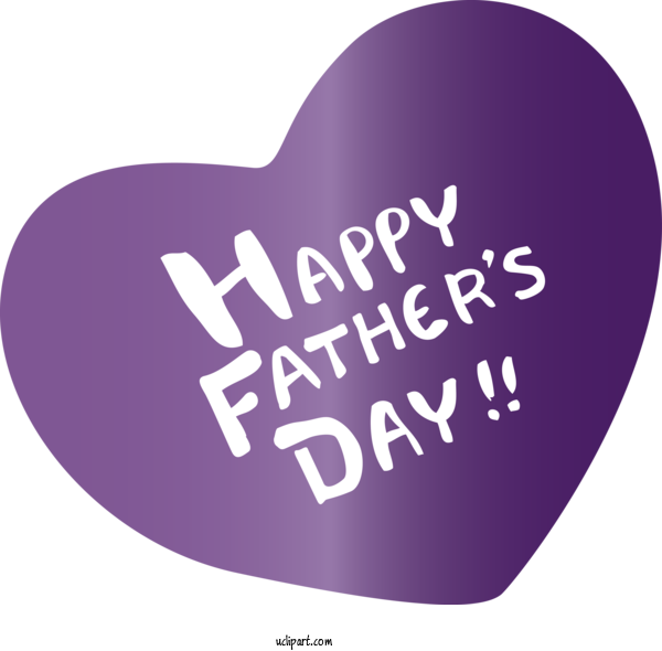Free Holidays Violet Text Heart For Fathers Day Clipart Transparent Background