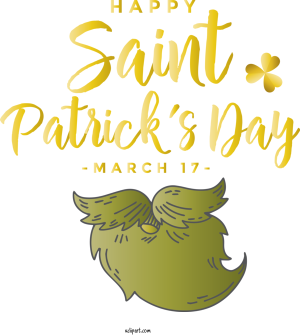 Free Holidays Text Font Logo For Saint Patricks Day Clipart Transparent Background