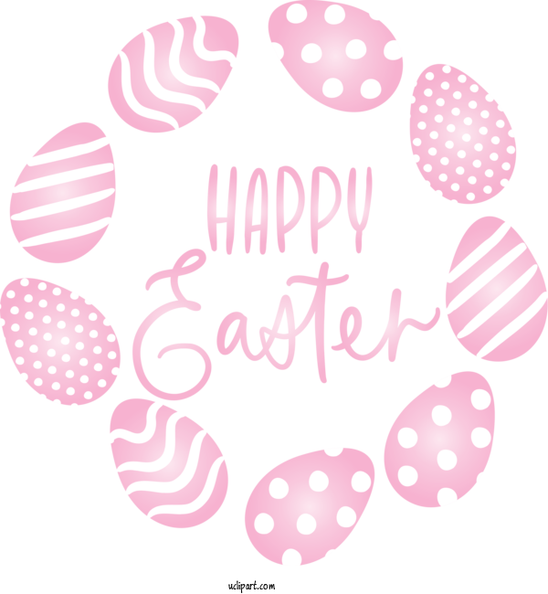Free Easter Pink Pattern Text For Holidays Clipart Transparent Background