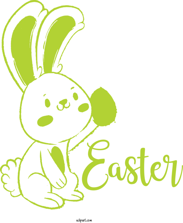 Free Holidays Green Head Text For Easter Clipart Transparent Background