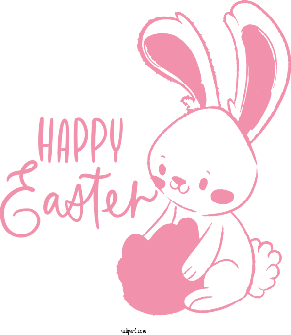 Free Holidays Pink Text Cartoon For Easter Clipart Transparent Background