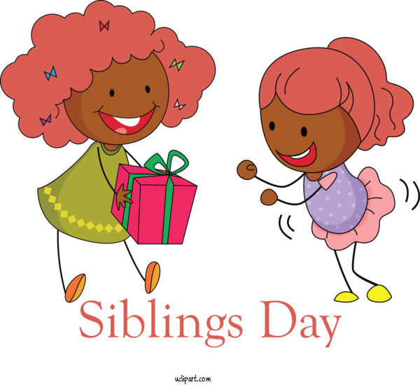 Free Holidays Cartoon Pink Sharing For Siblings Day Clipart Transparent Background