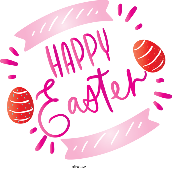 Free Holidays Pink Text Font For Easter Clipart Transparent Background