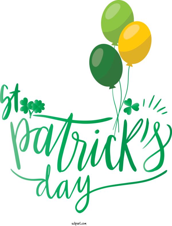 Free Holidays Font Logo Happy For Saint Patricks Day Clipart Transparent Background