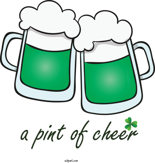 Free Holidays Green Drinkware Text For Saint Patricks Day Clipart Transparent Background