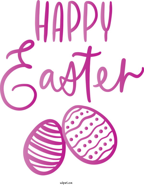 Free Easter Text Font Pink For Holidays Clipart Transparent Background