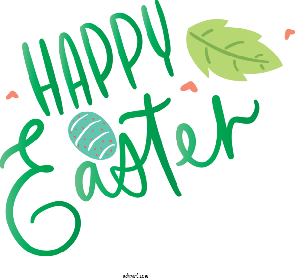 Free Holidays Green Text Font For Easter Clipart Transparent Background