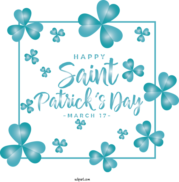 Free Holidays Text Blue Turquoise For Saint Patricks Day Clipart Transparent Background