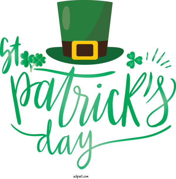 Free Holidays Green Logo Font For Saint Patricks Day Clipart Transparent Background