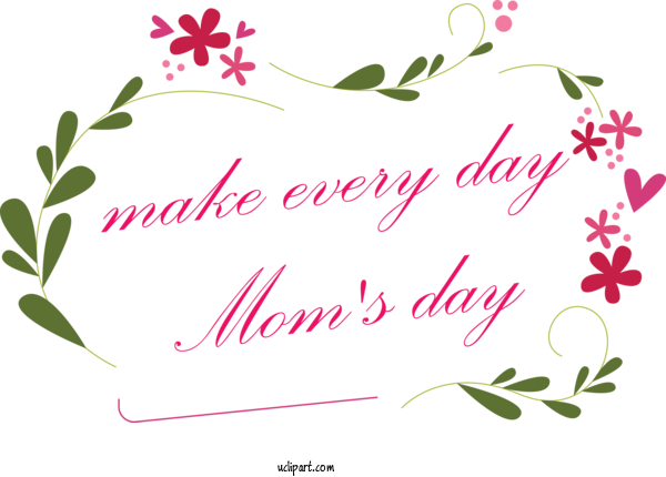 Free Holidays Text Pink Font For Mothers Day Clipart Transparent Background
