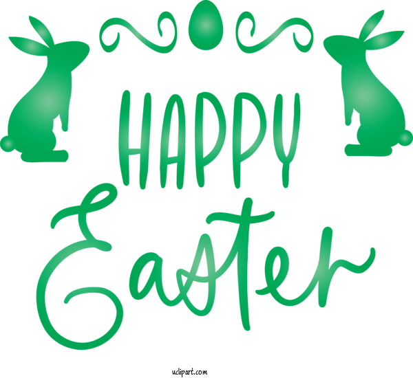 Free Easter Green Text Font For Holidays Clipart Transparent Background