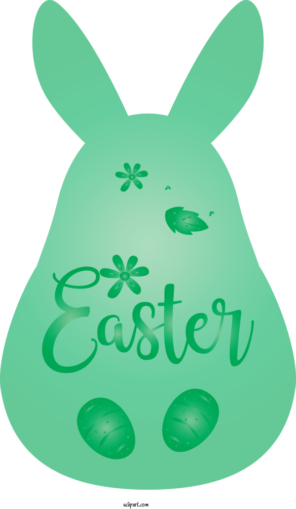 Free Holidays Green Rabbit Rabbits And Hares For Easter Clipart Transparent Background