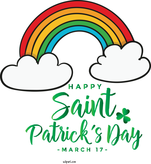 Free Holidays Text Line Font For Saint Patricks Day Clipart Transparent Background