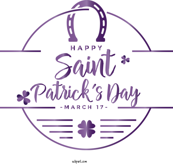 Free Holidays Text Purple Font For Saint Patricks Day Clipart Transparent Background