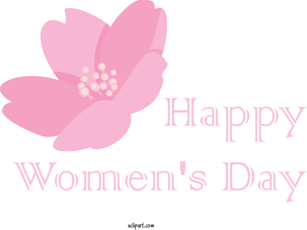 Free Holidays Pink Petal Text For International Women's Day Clipart Transparent Background
