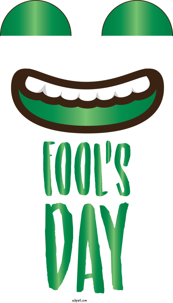 Free Holidays Green Font Logo For April Fools Day Clipart Transparent Background