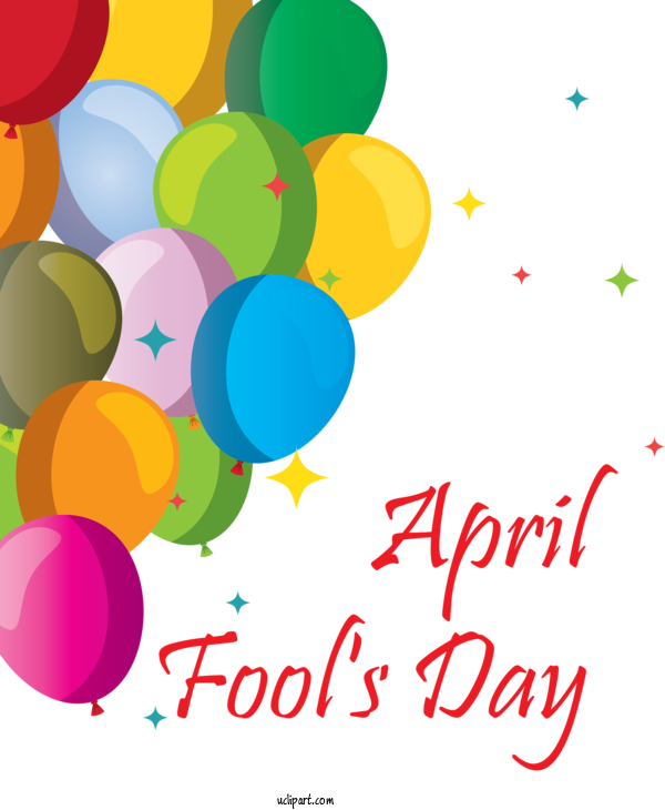 Free Holidays Balloon Text Font For April Fools Day Clipart Transparent Background