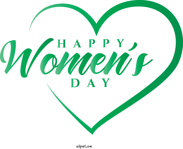 Free Holidays Green Text Font For International Women's Day Clipart Transparent Background