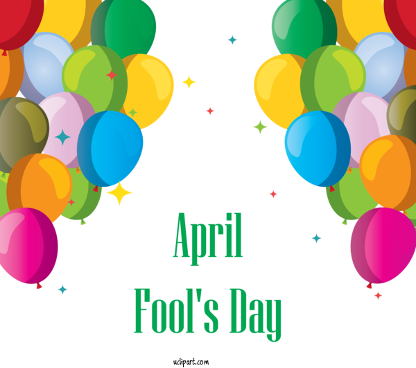 Free Holidays Balloon Party Supply Text For April Fools Day Clipart Transparent Background