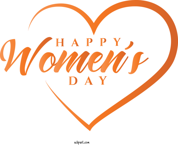 Free Holidays Text Font Orange For International Women's Day Clipart Transparent Background