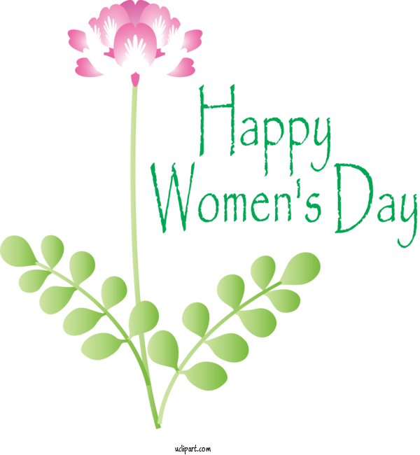 Free Holidays Text Leaf Plant For International Women's Day Clipart Transparent Background