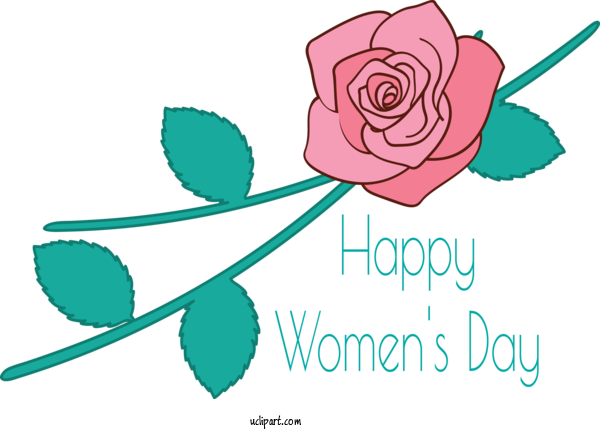 Free Holidays Rose Pink Text For International Women's Day Clipart Transparent Background