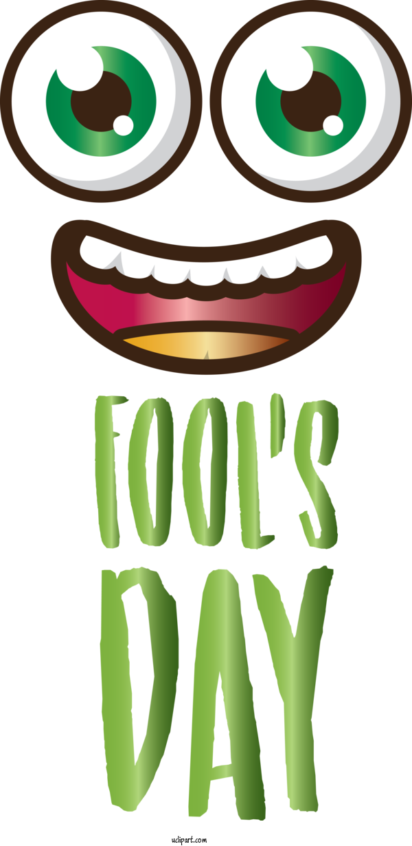 Free Holidays Green Facial Expression Smile For April Fools Day Clipart Transparent Background