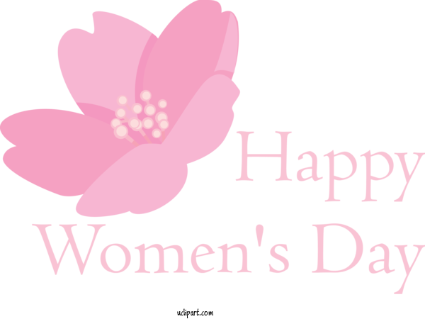 Free Holidays Pink Petal Text For International Women's Day Clipart Transparent Background