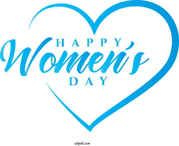 Free Holidays Text Font Azure For International Women's Day Clipart Transparent Background