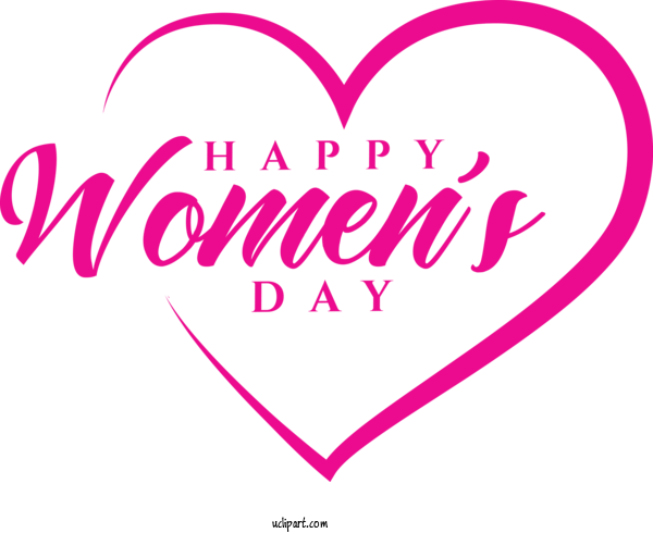 Free Holidays Text Heart Pink For International Women's Day Clipart Transparent Background
