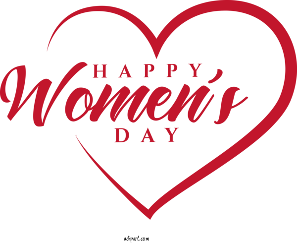 Free Holidays Heart Text Love For International Women's Day Clipart Transparent Background