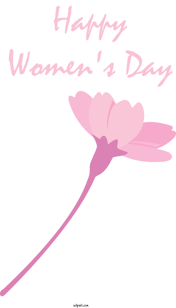 Free Holidays Pink Plant Font For International Women's Day Clipart Transparent Background