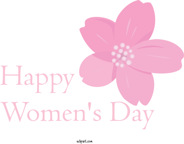 Free Holidays Pink Text Petal For International Women's Day Clipart Transparent Background