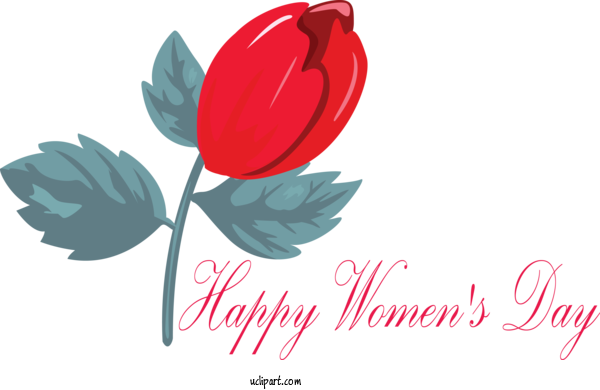 Free Holidays Red Leaf Tulip For International Women's Day Clipart Transparent Background