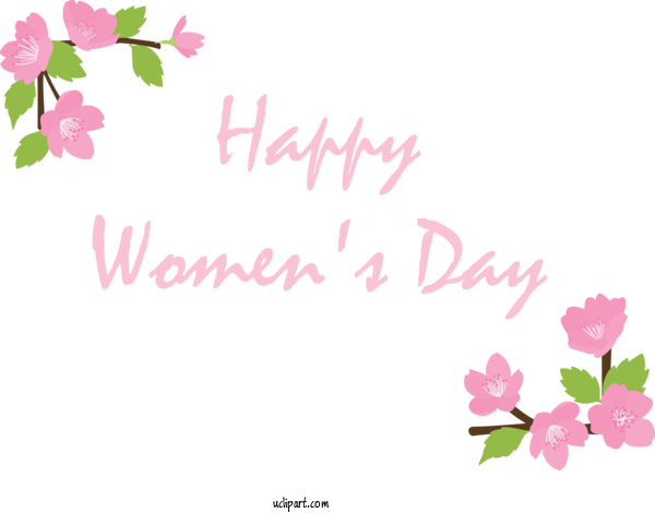 Free Holidays Pink Text Flower For International Women's Day Clipart Transparent Background