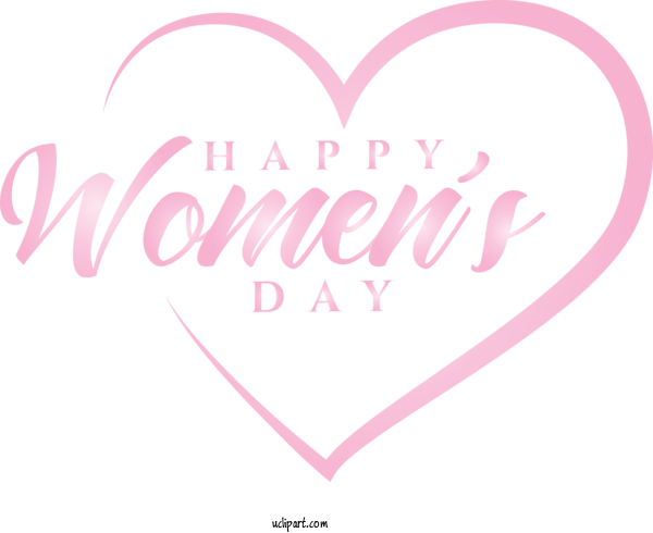 Free Holidays Heart Text Pink For International Women's Day Clipart Transparent Background