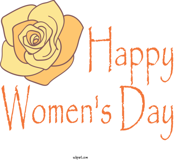 Free Holidays Text Font Rose For International Women's Day Clipart Transparent Background