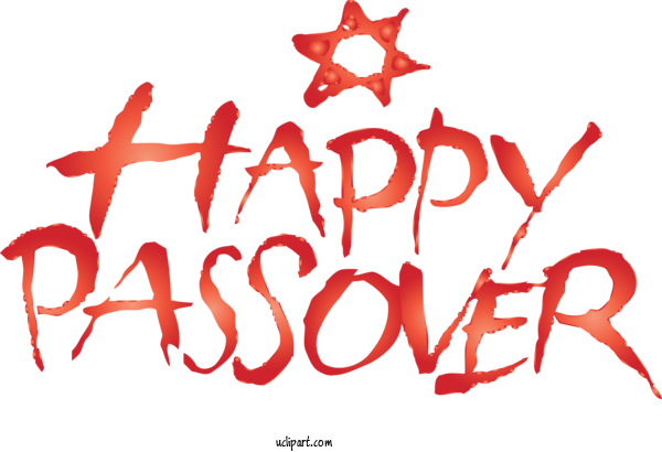 Free Holidays Text Font Red For Passover Clipart Transparent Background