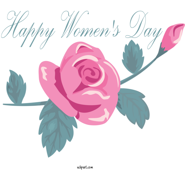 Free Holidays Pink Flower Text For International Women's Day Clipart Transparent Background