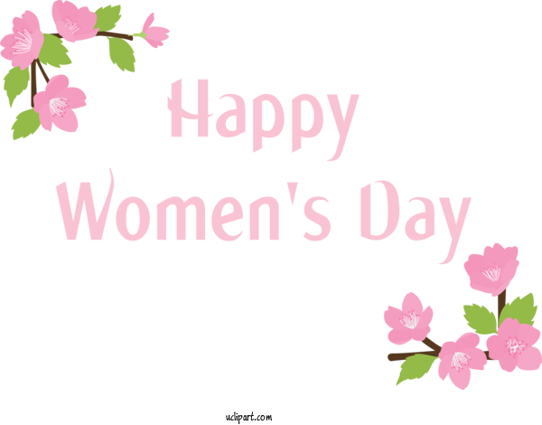 Free Holidays Pink Text Flower For International Women's Day Clipart Transparent Background