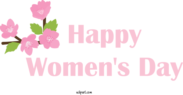 Free Holidays Pink Text Font For International Women's Day Clipart Transparent Background