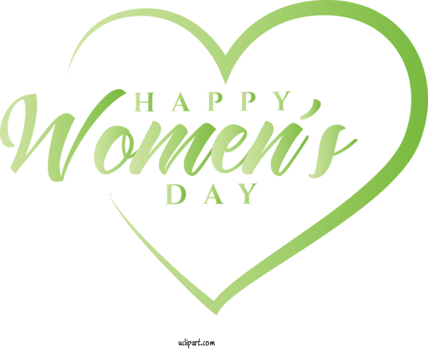 Free Holidays Text Green Font For International Women's Day Clipart Transparent Background