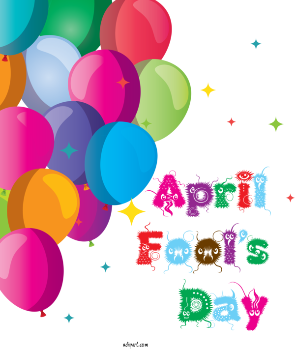 Free Holidays Balloon Party Supply Confetti For April Fools Day Clipart Transparent Background