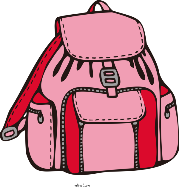 Free School Bag Pink Backpack For School Supplies Clipart Transparent Background