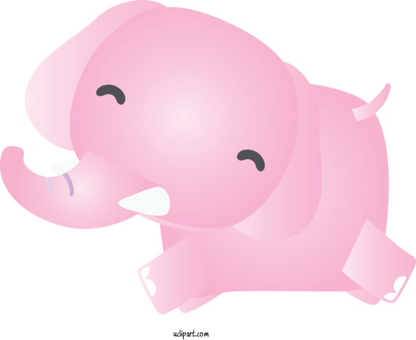 Free Hamster Pink Elephant Cartoon For Baby Animal Clipart Transparent Background