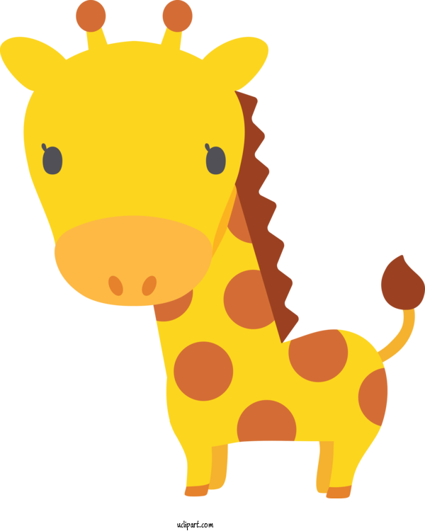 Free Hamster Giraffe Cartoon Yellow For Baby Animal Clipart Transparent Background