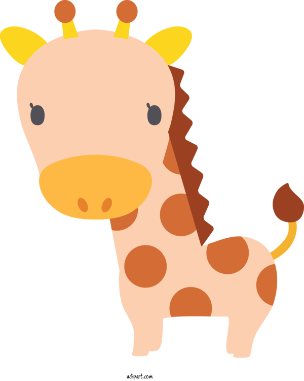 Free Hamster Giraffe Cartoon Giraffidae For Baby Animal Clipart Transparent Background
