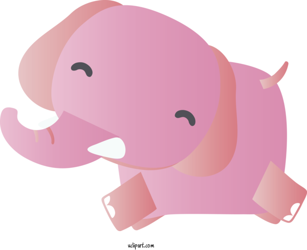 Free Hamster Elephant Pink Cartoon For Baby Animal Clipart Transparent Background
