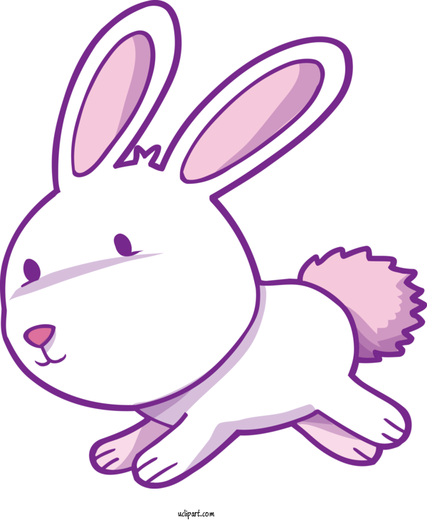 Free Holidays Rabbit Violet Cartoon For Easter Clipart Transparent Background